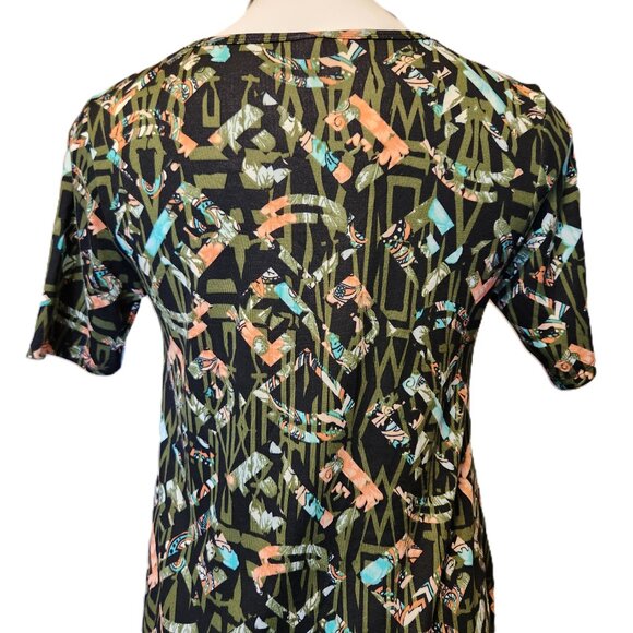 ❤️ 4/$20 New LuLaRoe Perfect T Women's XXS Geometric artsy print Side slits fall - Picture 9 of 14